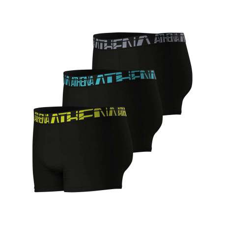 Lot de 3 boxers classiques en coton noirs unis avec le nom de la marque - Image 4