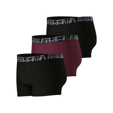 Lot de 3 boxers classiques en coton bicolores unis à ceintures élastiquées - Image 4