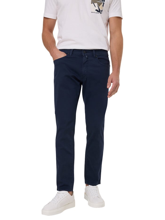Pantalon en coton marine...