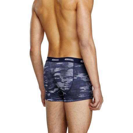 Lot de 3 boxers classiques noir et bleu en coton avec imprimé camouflage - Image 3
