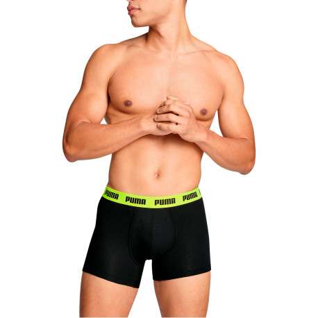 Lot de 3 boxers classiques en coton noirs unis à ceintures tricolores - Image 3