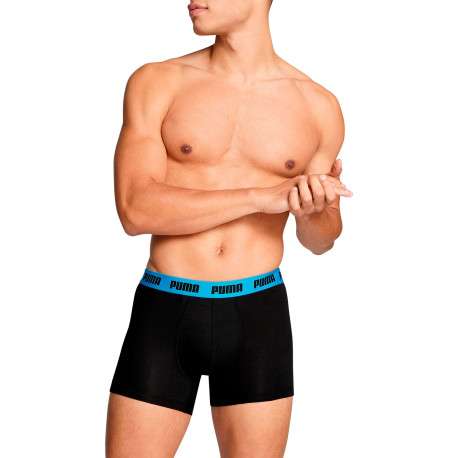 Lot de 3 boxers classiques en coton noirs unis à ceintures tricolores - Image 4