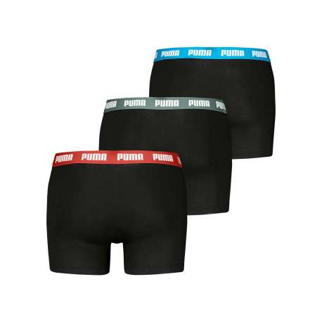 Lot de 3 boxers en coton noirs unis à ceintures de couleurs différentes - Image 2