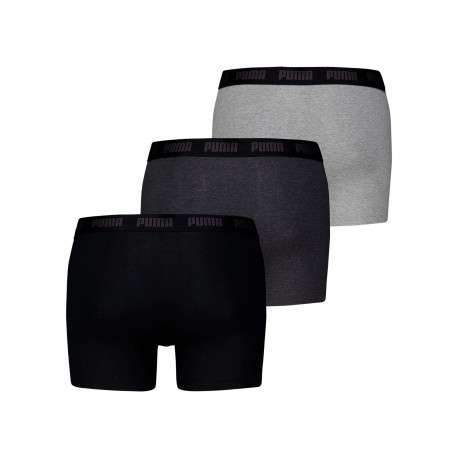 Lot de 3 boxers classiques en coton tricolores chinés avec le nom de la marque - Image 2