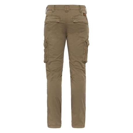 Cargo en coton kaki uni avec une coupe slim fit et des poches à rabat - Image 2