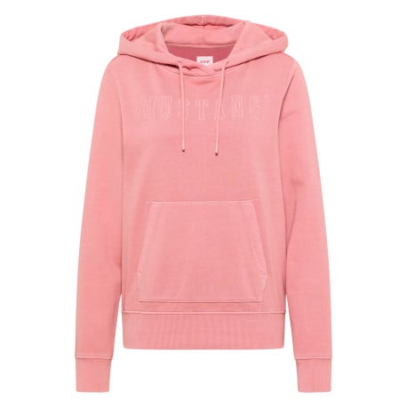 Sweat Wichita en coton rose uni droit à capuche et poche kangourou