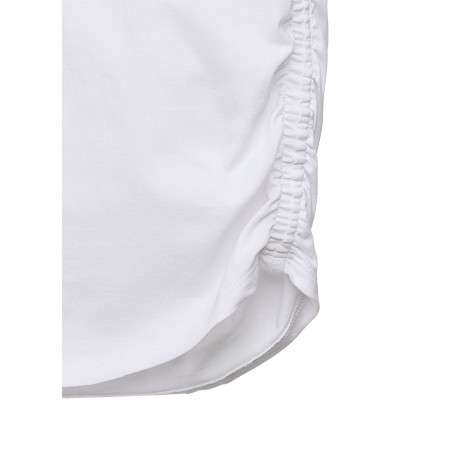 T-shirt en coton blanc uni avec un col rond et une coupe droite - Image 3
