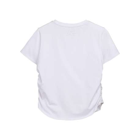 T-shirt en coton blanc uni avec un col rond et une coupe droite - Image 4
