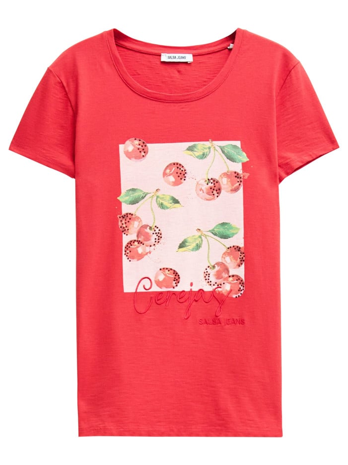T-shirt en coton rouge...