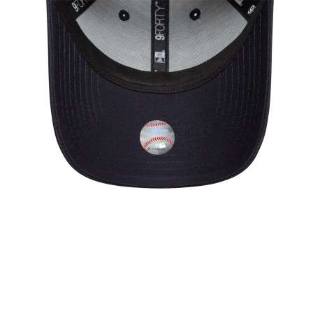 Casquette strapback en coton bleue marine unie avec le logo or en relief - Image 5