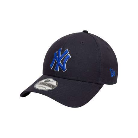 Casquette strapback en coton bleue marine unie avec une broderie sur le côté