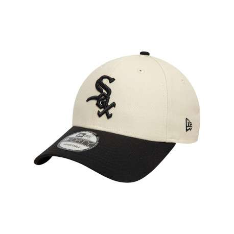 Casquette strapback en coton bicolore avec des lettres en relief à l'avant