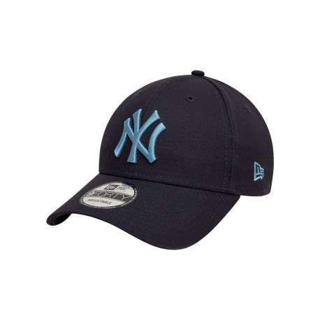 Casquette strapback en coton bleue marine unie avec des lettres en relief