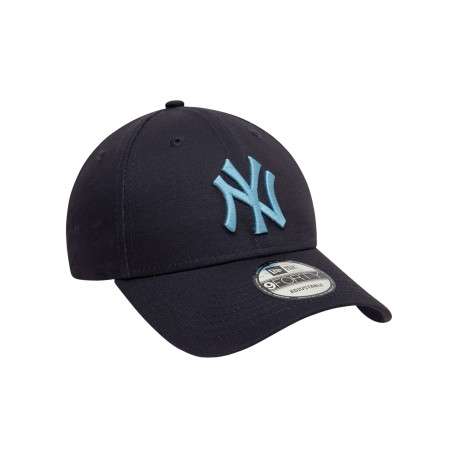 Casquette strapback en coton bleue marine unie avec des lettres en relief - Image 3