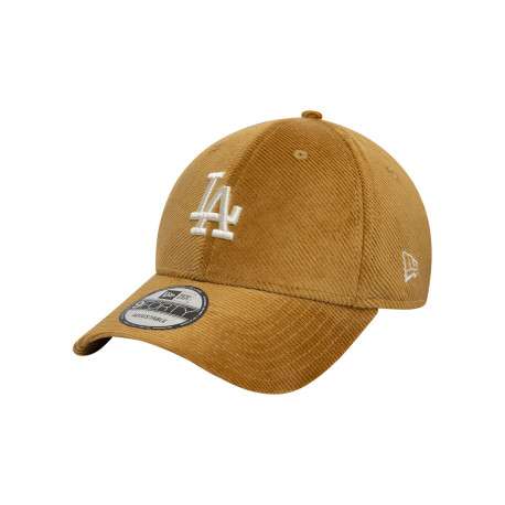 Casquette strapback en coton camel en velours côtelée avec des lettres en relief