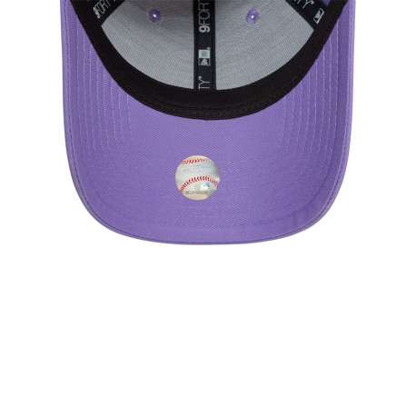 Casquette strapback en coton violette unie avec des lettres en relief à l'avant - Image 5