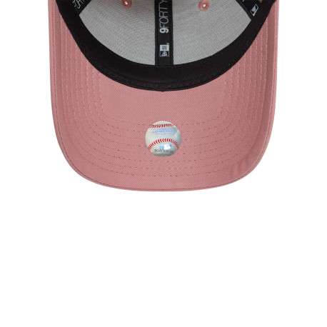 Casquette strapback en coton rose unie avec des lettres en relief à l'avant - Image 5