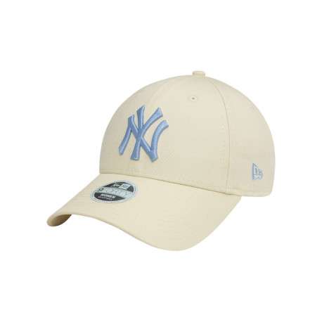 Casquette strapback en coton écrue unie avec des lettres en relief à l'avant