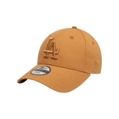 Casquette strapback en coton camel unie avec des lettres en relief à l'avant