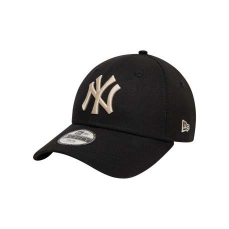 Casquette strapback en coton noire unie avec des lettres beiges à l'avant