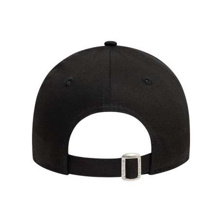 Casquette strapback en coton noire unie avec des lettres beiges à l'avant - Image 4
