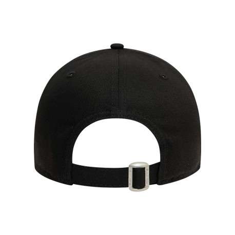 Casquette strapback en coton noire unie avec un cœur brodé à l'avant - Image 4