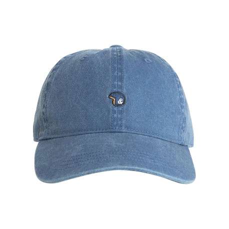 Casquette indigo unie avec une fermeture ajustable à l'arrière