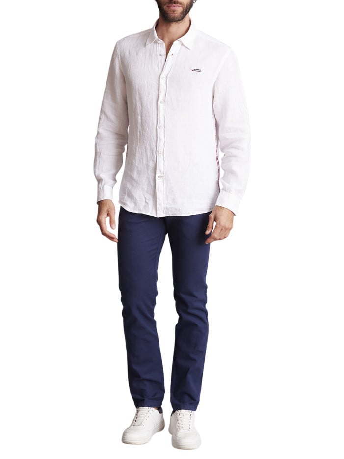 Chemise en coton et lin...