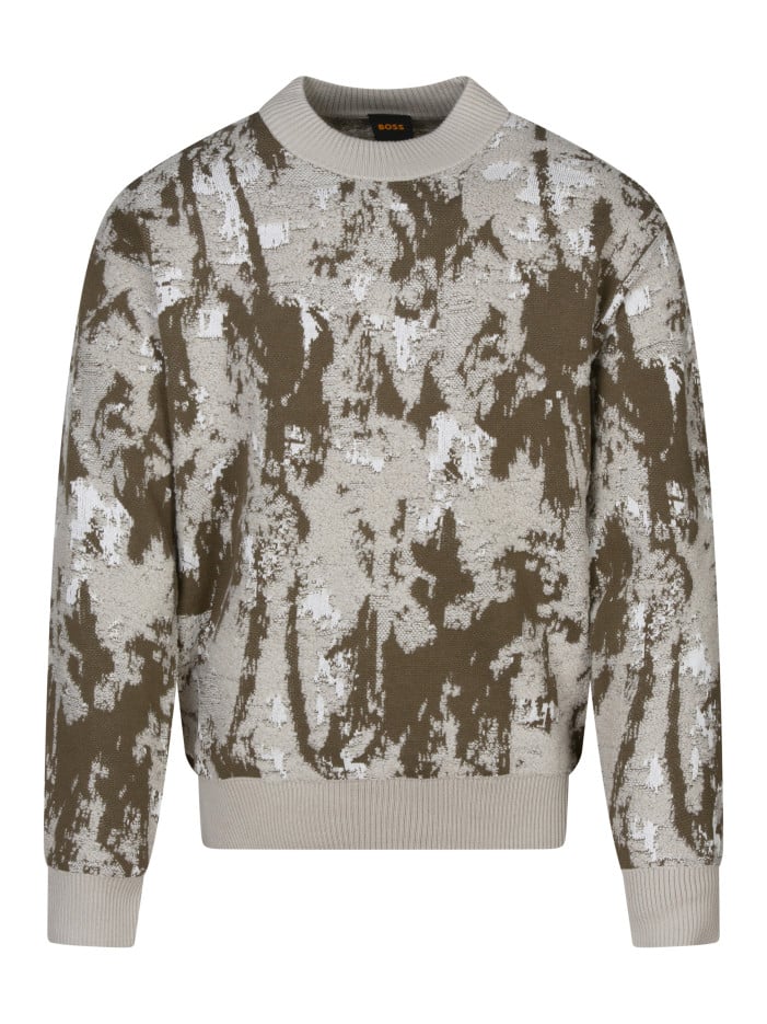 Pull beige imprimé avec une...