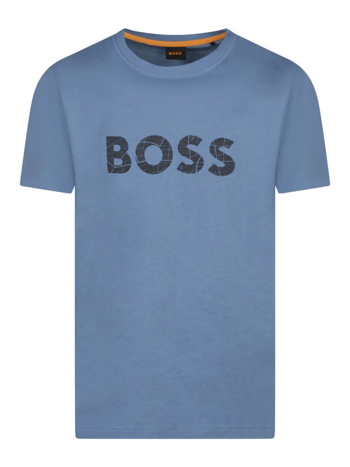 T-shirt en coton bleu uni...