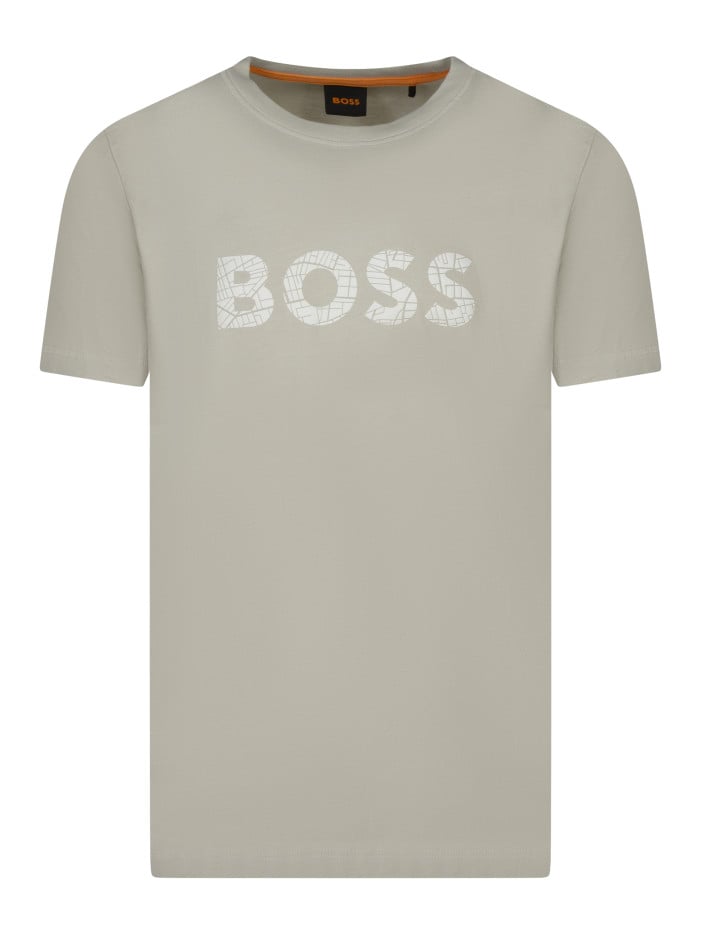 T-shirt en coton beige uni...