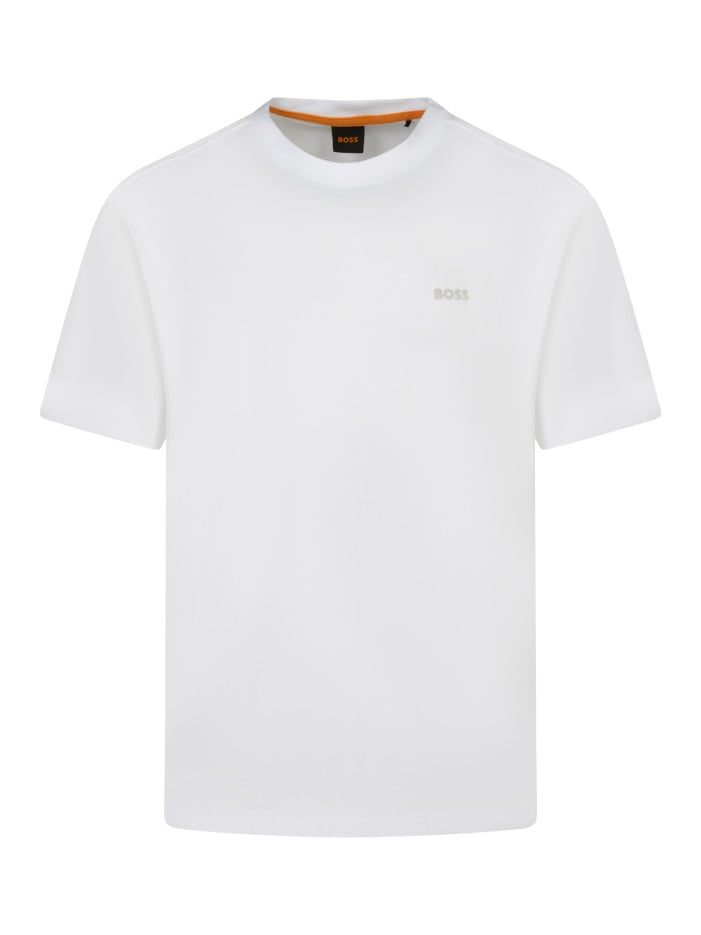 T-shirt en coton blanc uni...
