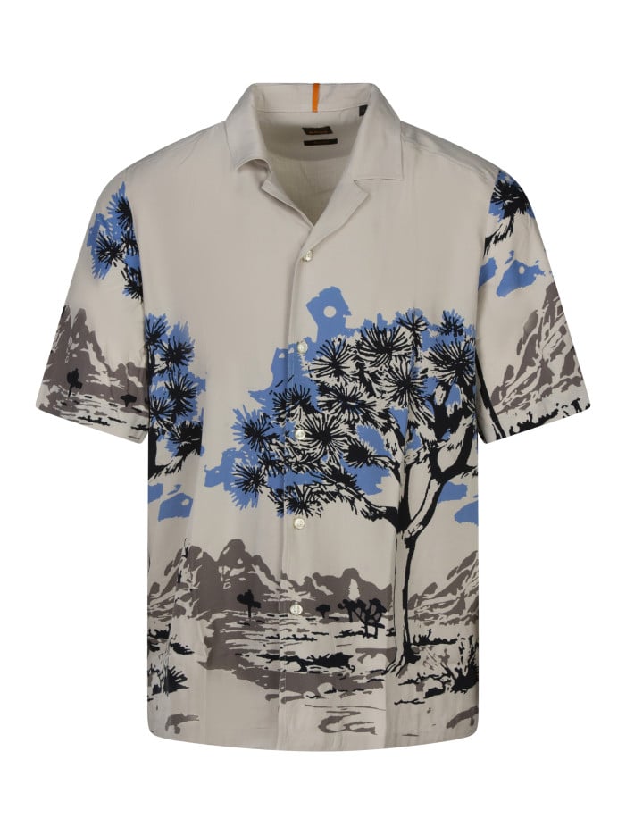 Chemise beige avec paysage...