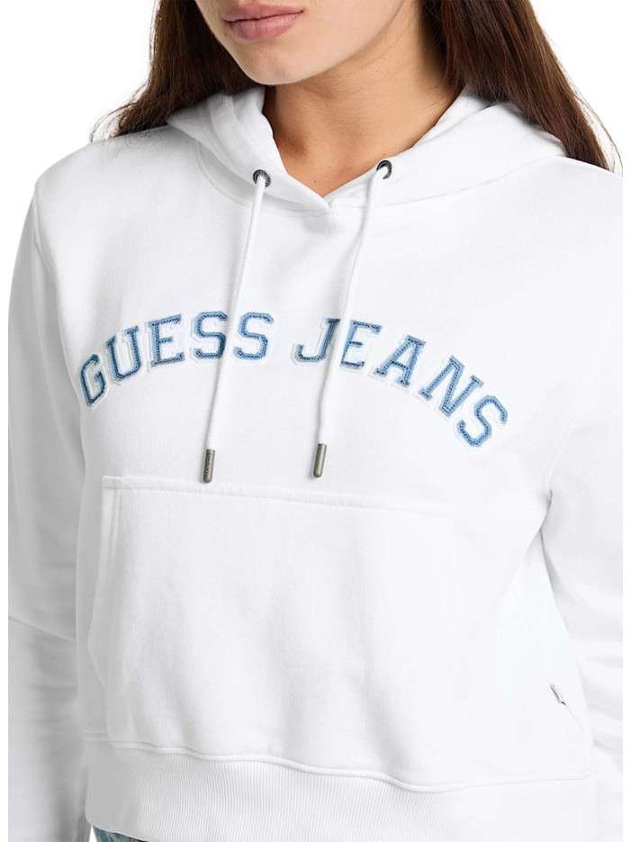 Sweat à Capuche Guess Femme Bleu XS - Zippé Intégral Avec Logo - Occasion Parfait état