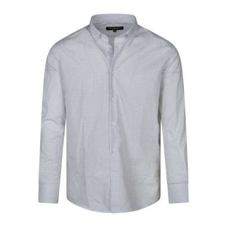 Chemise en coton blanche à minis motifs avec une coupe regular fit