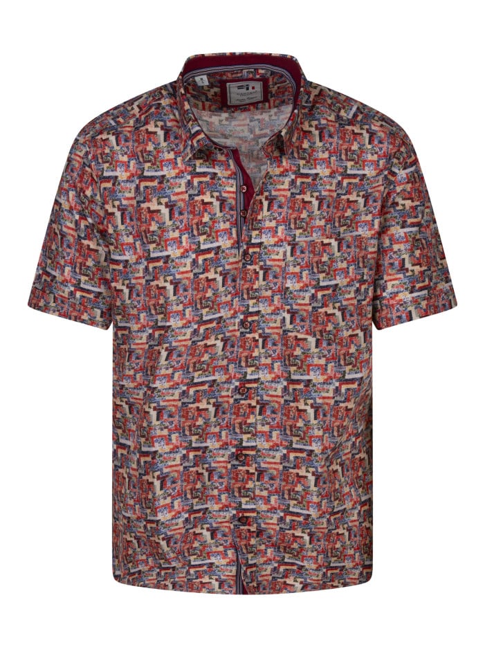 Chemise en coton rouge avec...