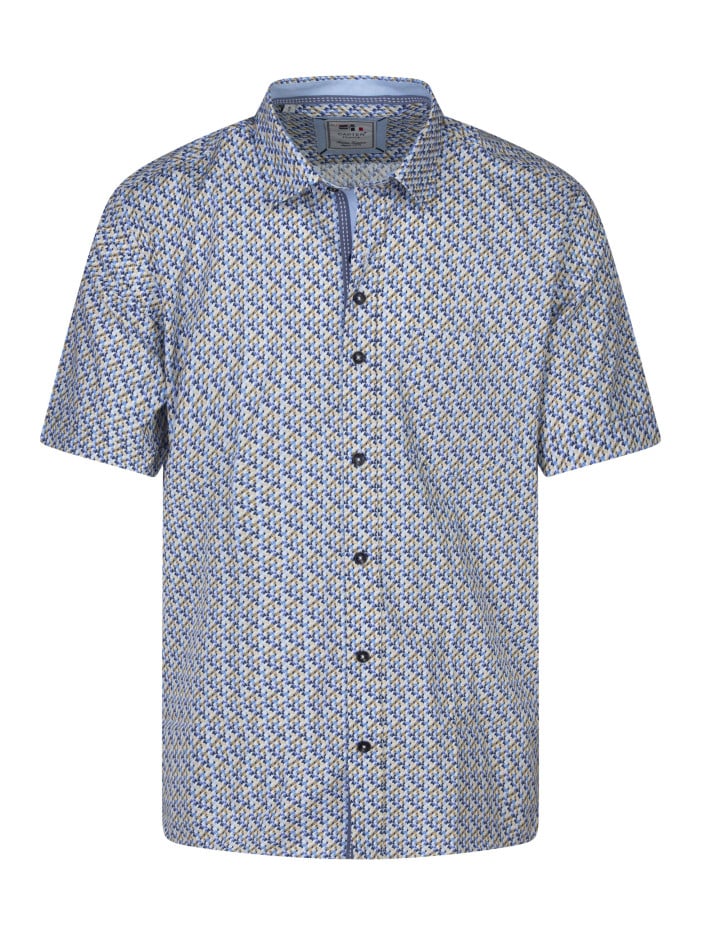 Chemise en coton bleue à...