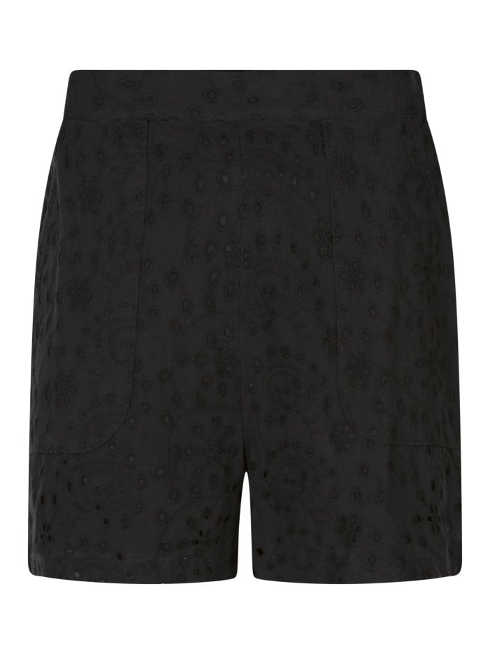 Short en coton noir à...