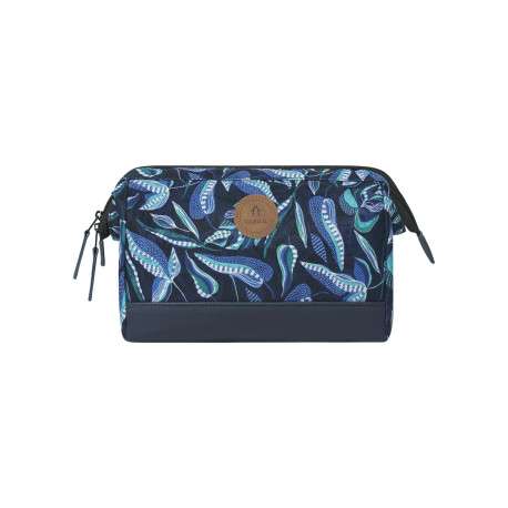 Trousse de toilette marine avec des motifs à forme de feuille tricolore