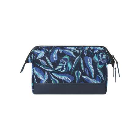 Trousse de toilette marine avec des motifs à forme de feuille tricolore - Image 2