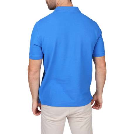 Polo en coton biologique indigo uni avec une coupe droite et un col à revers - Image 2