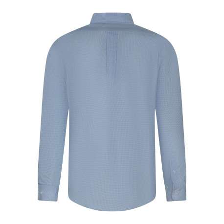 Chemise en coton bleue ciel à carreaux avec un col boutonné des manches longues - Image 2