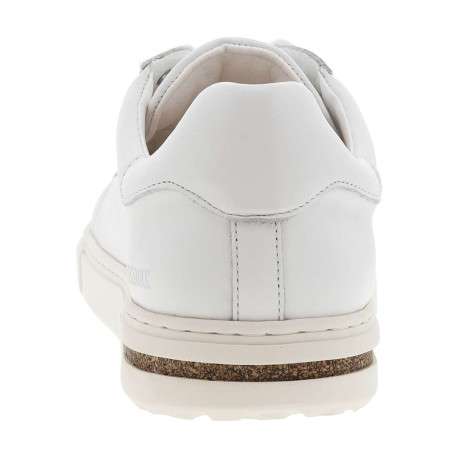 Tennis blanches en cuir à talon plat avec renfoncement effet copeaux et à lacets - Image 12