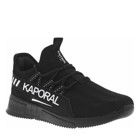 Baskets running noires avec le nom de la marque et à semelle plate