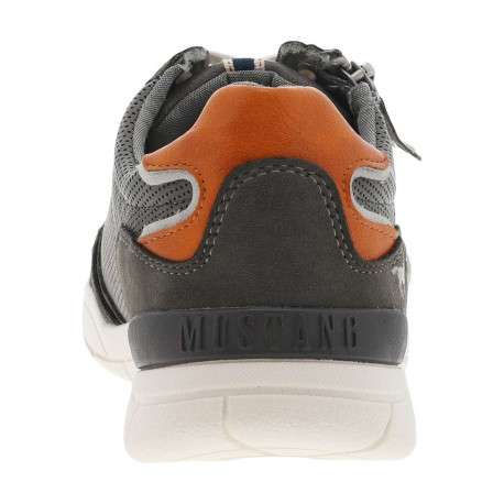 Sneakers grises anthracite à semelle plate et à lacets plats avec un zip - Image 6