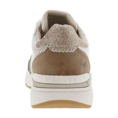 Baskets running or avec des petits trous à semelle plate et à lacets plats - Image 6