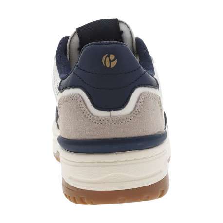 Sneakers marine et blanches à semelle plate et à lacets plats - Image 6