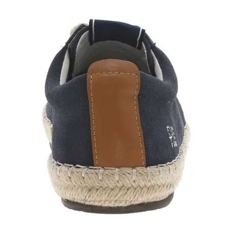 Sneakers en cuir marine en daim à semelle plate et à lacets ronds - Image 6