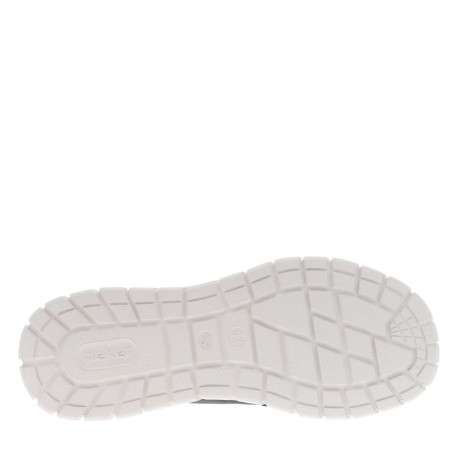 Sneakers marine à semelle blanche ajourée avec empiècements marron - Image 5