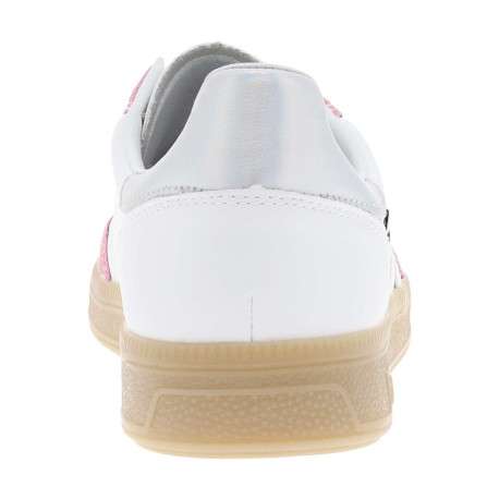 Tennis en cuir roses et blanches à semelle plate à lacets plats - Image 6